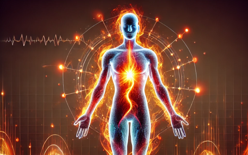 Visual do metabolismo acelerado no corpo humano